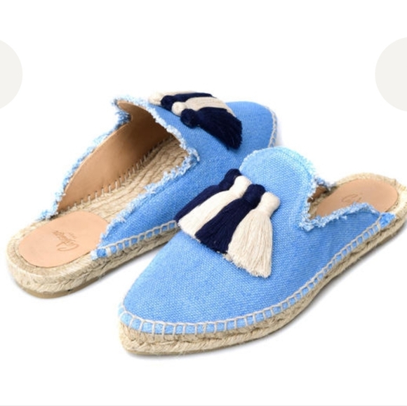 NEW Castaner 1927 Rocio Mule Azulon Blue Espadrille Tassel Slip-On Shoes - Picture 4 of 11